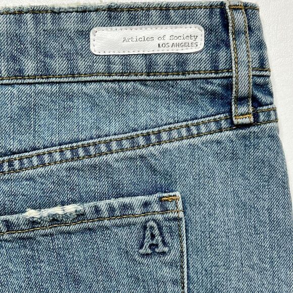 Articles of Society | NWT Denim Skirt Slightly Distressed with a Raw Hem - Picture 3 of 5